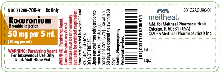 Principal Display Panel – Rocuronium Bromide Injection 50 mg per 5 mL Vial Label