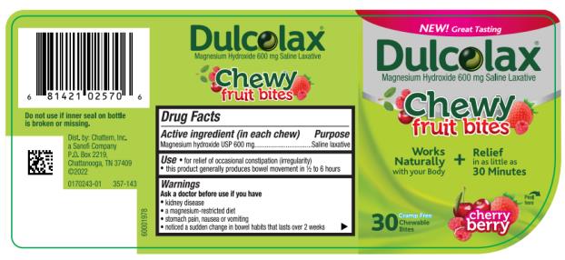 Dulcolax
Chewy 
fruit bites
cherry berry
30 CHEWABLE BITES
CRAMP FREE
