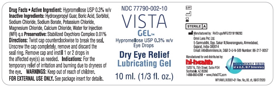 Vista Gel Label 77790-002-10