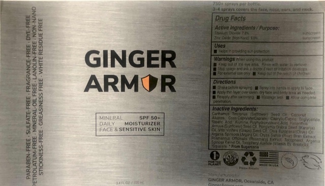 Ginger Armor SPF 50 Label