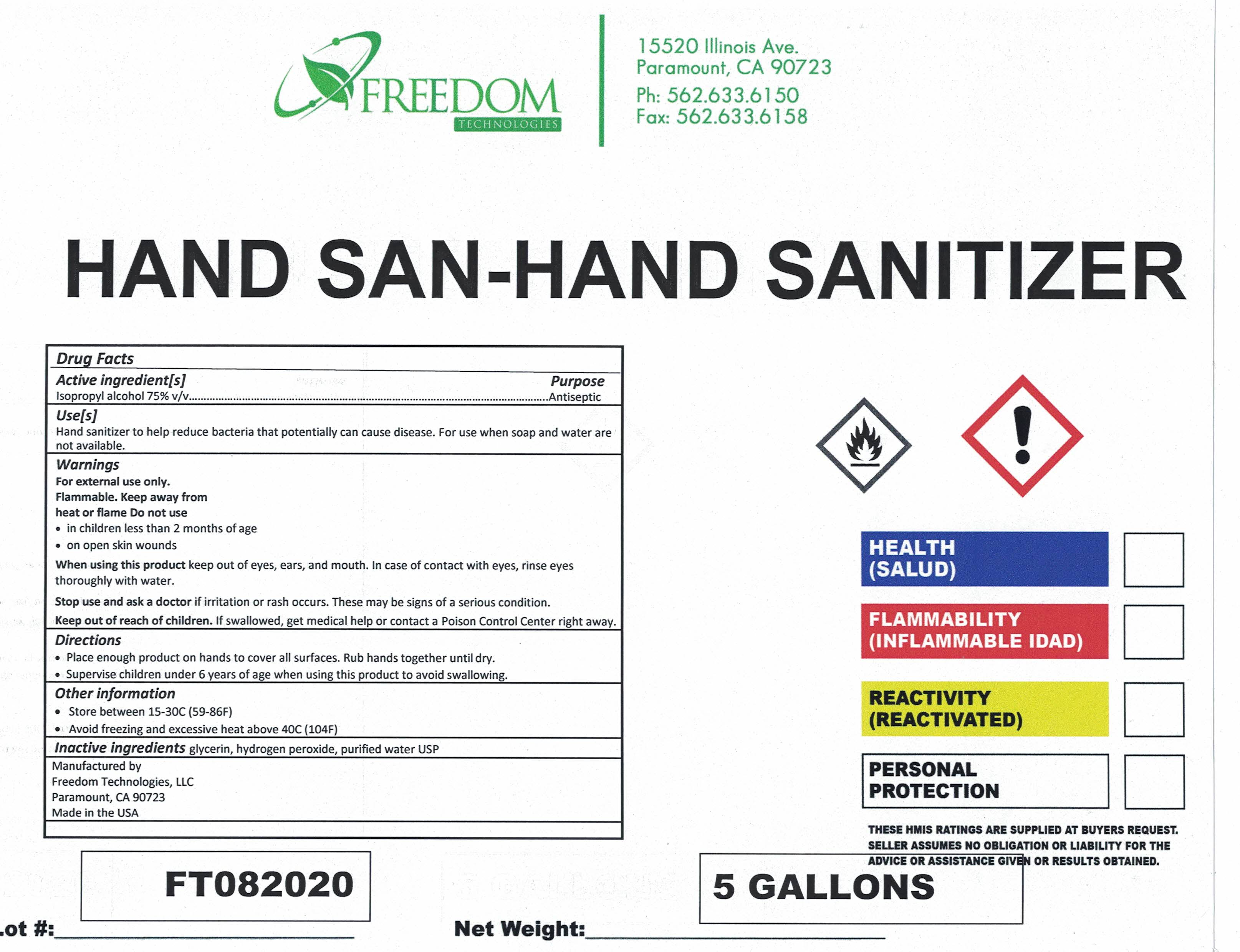 Hand San Hand Sanitizer