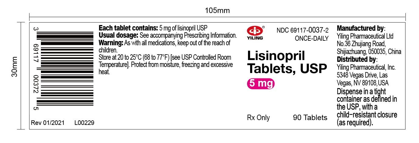 lisinopril --5mg90s