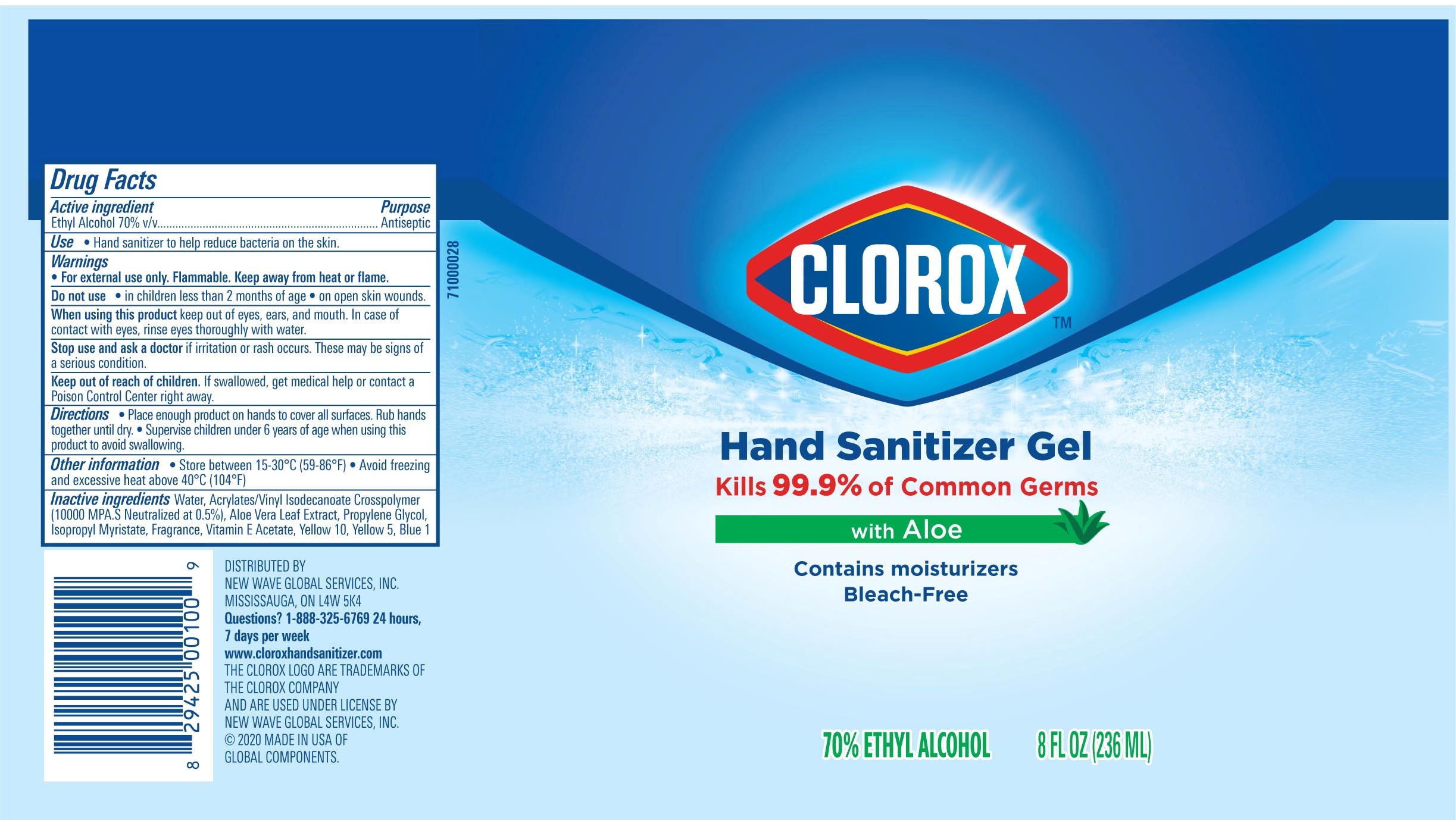 Clorox Hand Sanitizer Gel 8 Oz Bottle-NDC: <a href=/NDC/80714-034-09>80714-034-09</a>