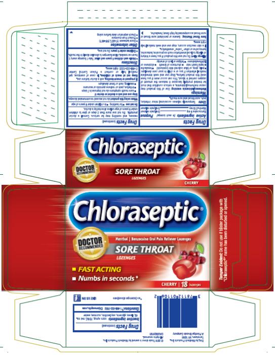 PRINCIPAL DISPLAY PANEL

Chloraseptic®
Menthol | Benzocaine Oral Pain Reliever Lozenges

Cherry | 18 lozenges
