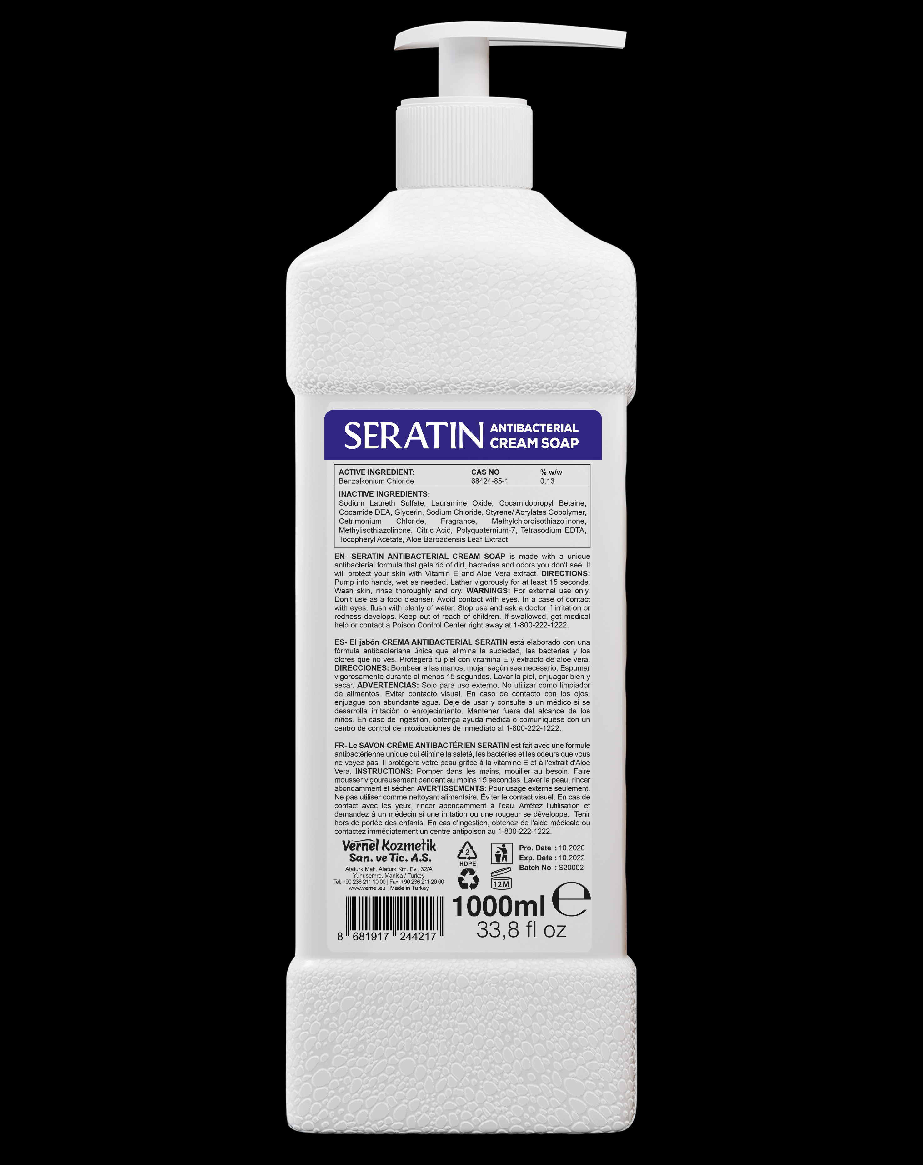 SERATIN Antibacterial soap 1000 mL back
