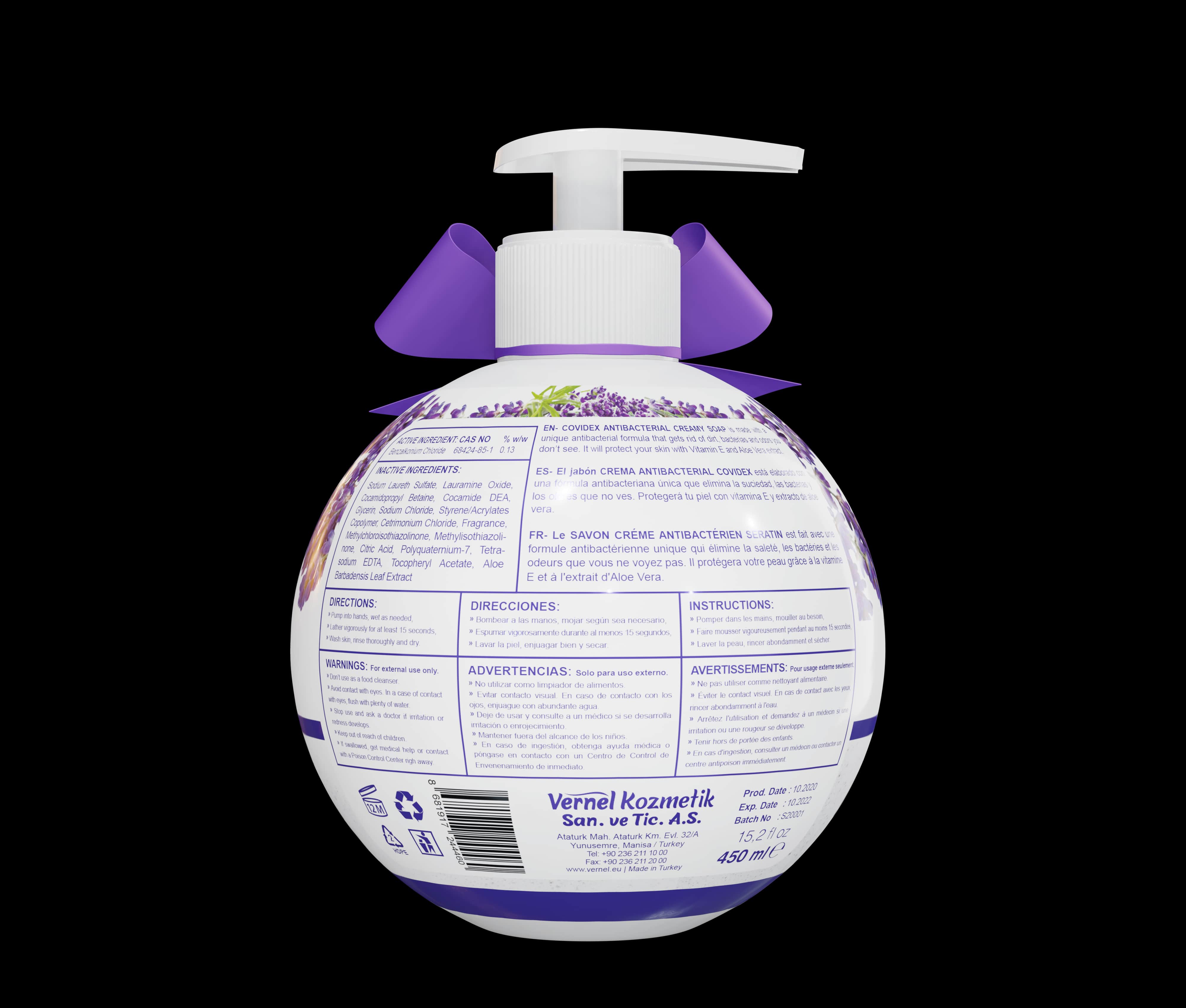 SERATIN Antibacterial soap 450 ml back