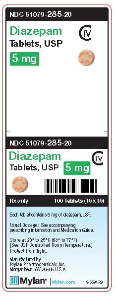Diazepam 5 mg Tablets Unit Cartonn Label