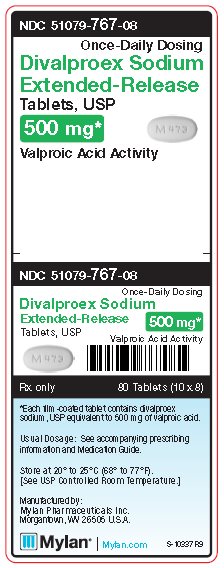 Divalproex Sodium Extended-Release 500 mg Tablets Unit Carton Label
