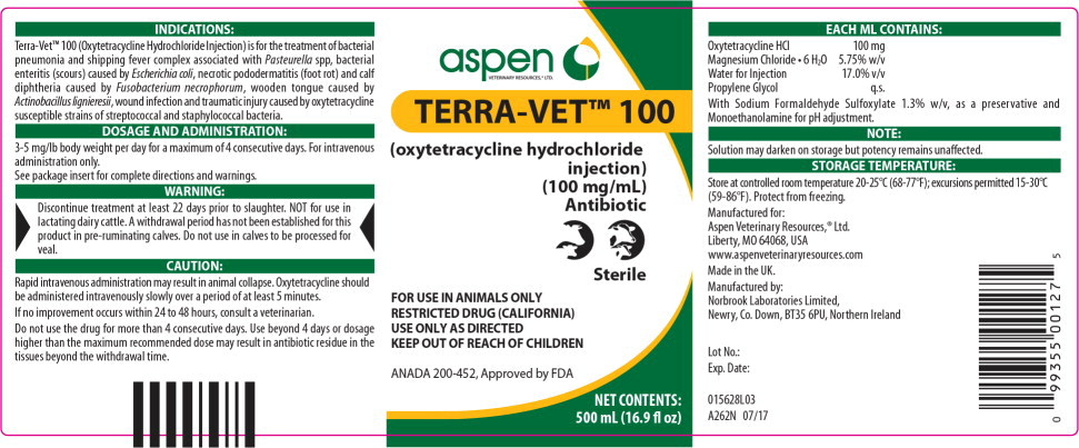 Principal Display Panel - Terra-Vet 100 Label
