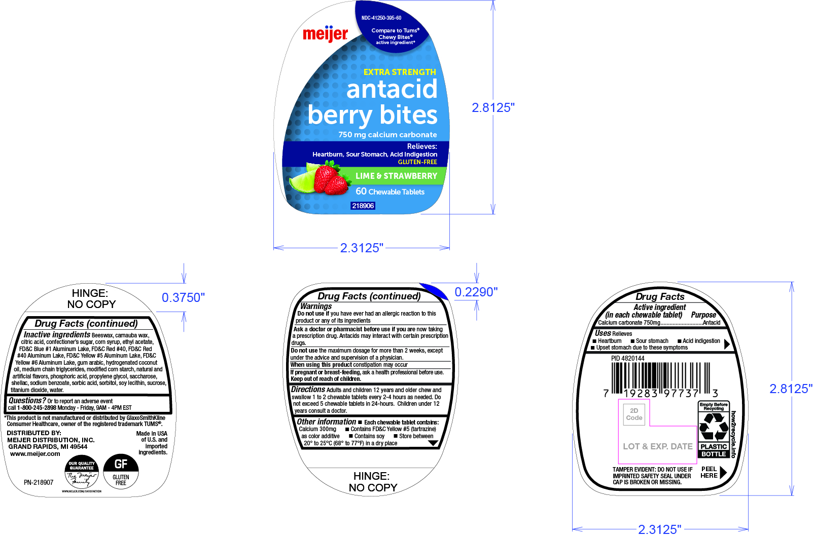 Meijer Antacid Lime and Berry 60ct