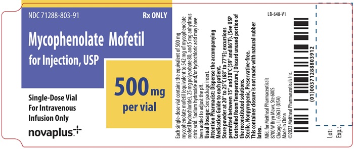 PRINCIPAL DISPLAY PANEL – Mycophenolate Mofetil for Injection, USP 500 mg Vial Label