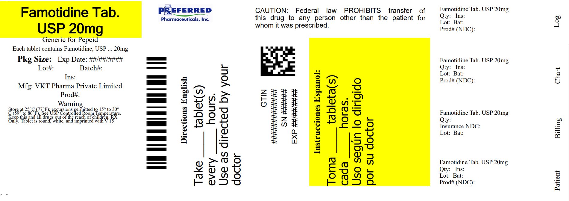 Famotidine Tab USP 20mg 