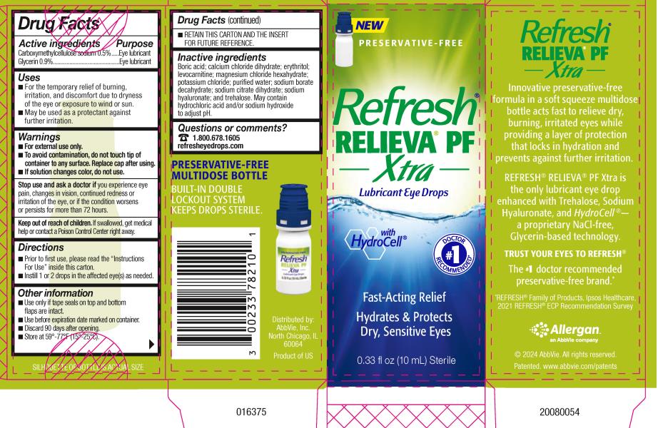 PRINCIPAL DISPLAY PANEL
NDC: <a href=/NDC/0023-3782-10>0023-3782-10</a>


PRESERVATIVE-FREE
Refresh®
RELIEVA® PF
Xtra
Lubricant Eye Drops
With
HydroCell®
Fast-Acting Relief
Hydrates & Protects
Dry, Sensitive Eyes
0.33 fl oz (10 mL) Sterile
