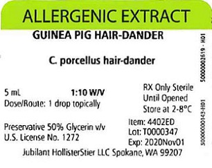 Guinea Pig Hair-Dander, 5 mL 1:10 w/v Vial Label