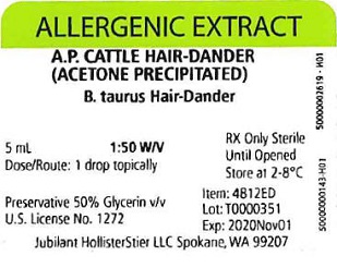 AP Cattle Hair-Dander, 5 mL 1:50 w/v Vial Label
