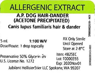 AP Dog Hair-Dander, 5 mL 1:100 w/v Vial Label