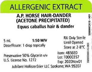 AP Horse Hair-Dander, 5 mL 1:50 w/v Vial Label