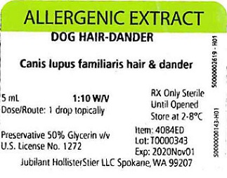 Dog Hair-Dander, 5 mL 1:10 w/v Vial Label
