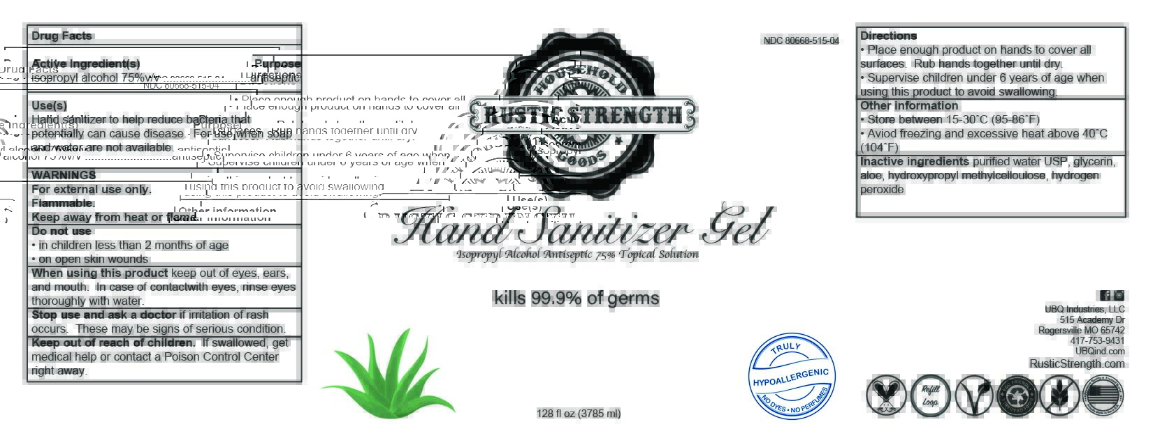 3785 ml label - unscented