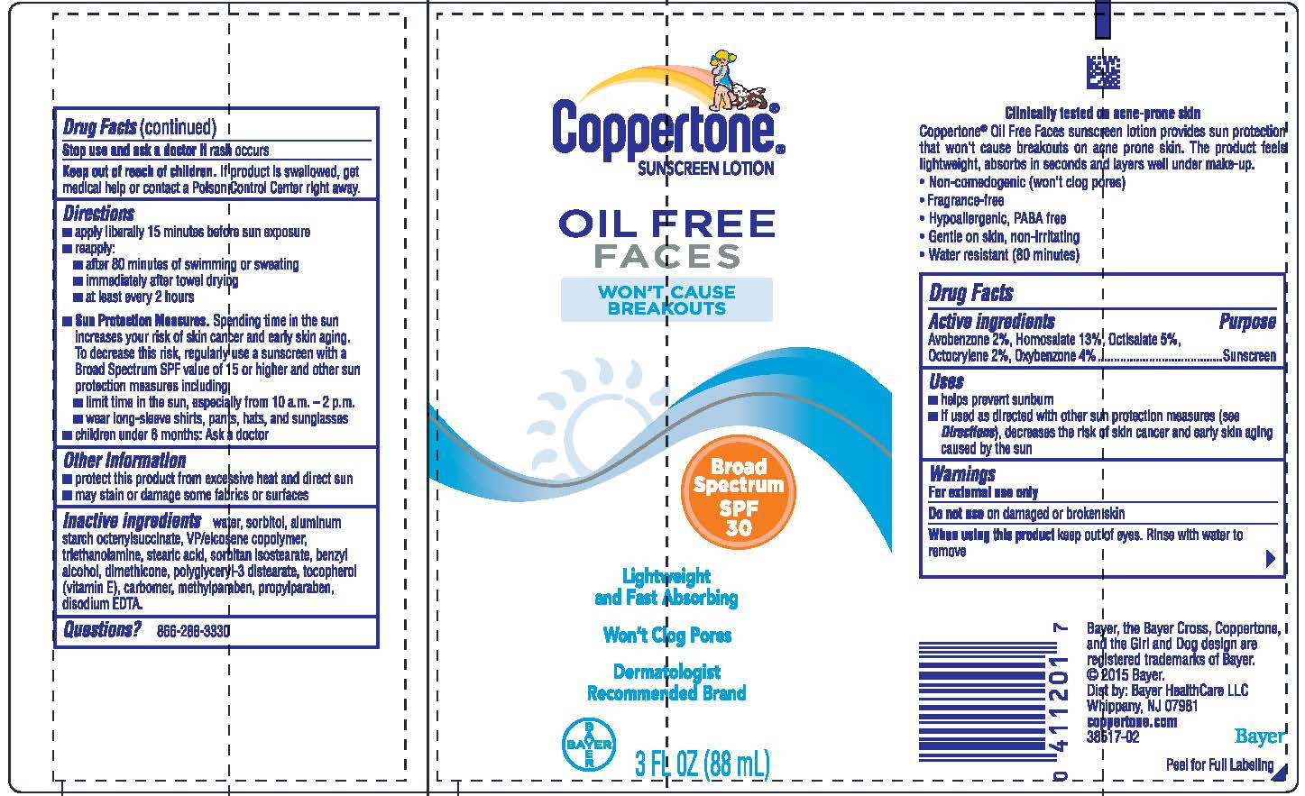 Coppertone Faces SPF 30 label