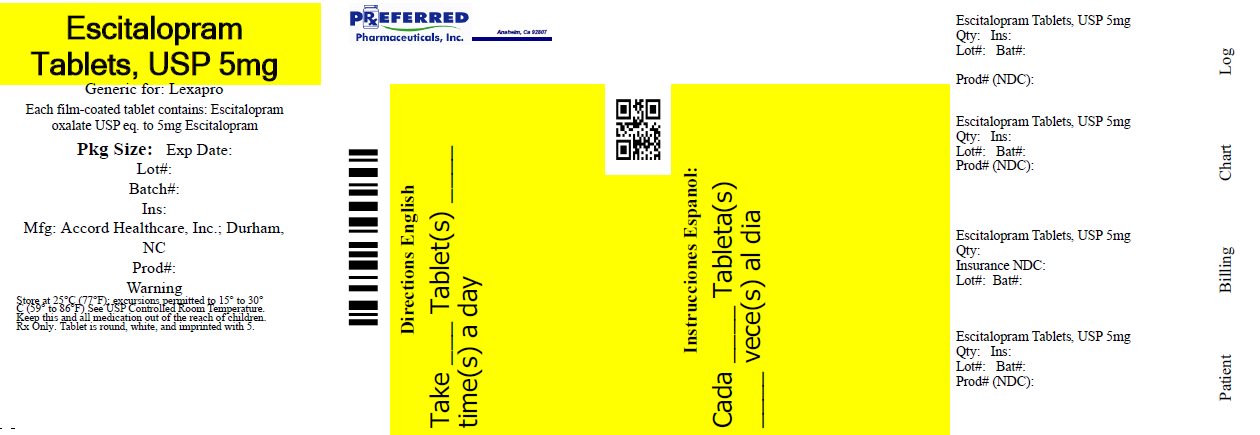Escitalopram Tablets, USP 5mg