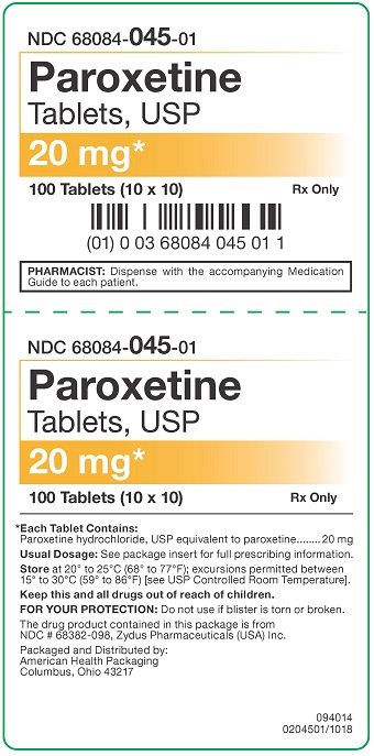 20 mg Paroxetine Tablets Carton