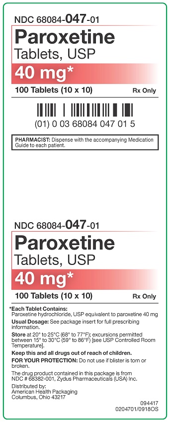 40 mg Paroxetine Tablets Carton