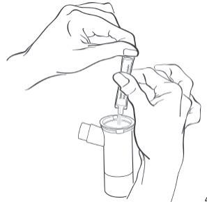 Transfer medicine to nebulizer cup