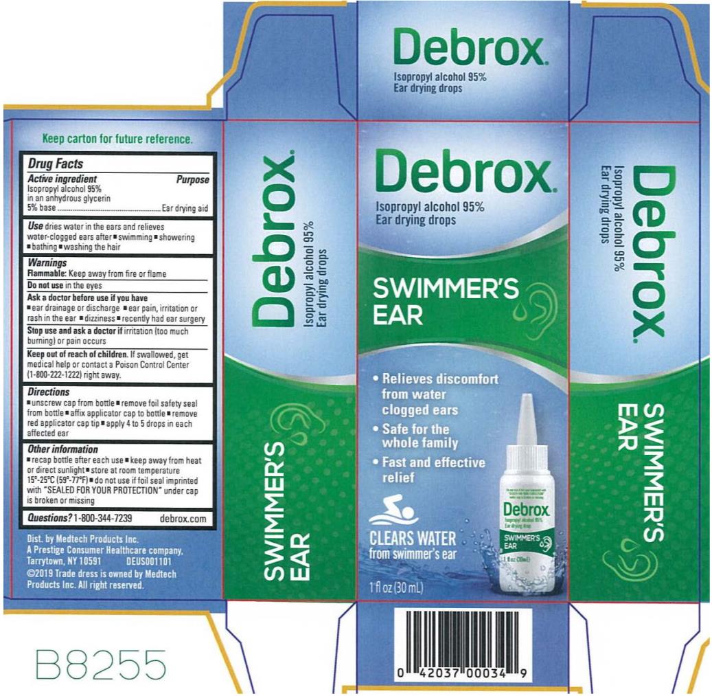 PRINCIPAL DISPLAY PANEL

Debrox ® Swimmer’s Ear
Isopropyl alcohol 95%
Ear Drying Drops
1 FL OZ (30 mL)
