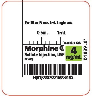 PACKAGE LABEL - PRINCIPAL DISPLAY - Morphine 1 mL Syringe Label
