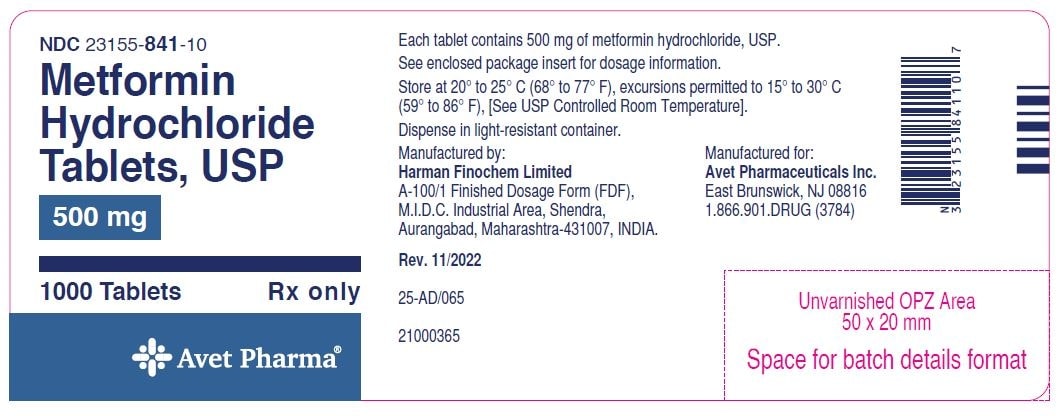 Metformin 500 mg 1000's Count