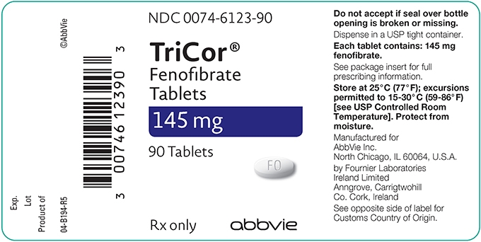 Tricor 145mg tablet 90 ct bottle