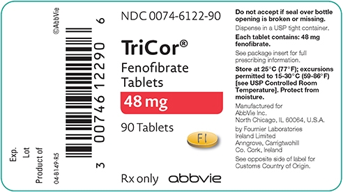 Tricor 48mg tablet 90 ct bottle