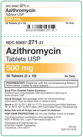 500 mg Azithromycin Tablets Carton (30UD)