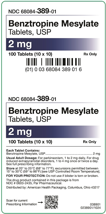 2 mg Benztropine Mesylate Tablets Carton