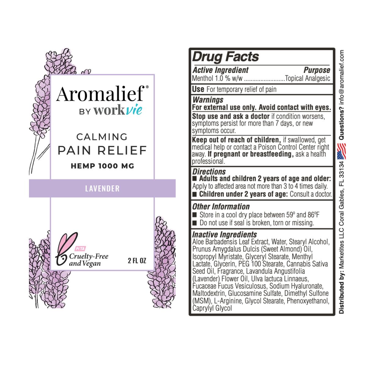 Aromalief Calming Pain Relief Lavender 