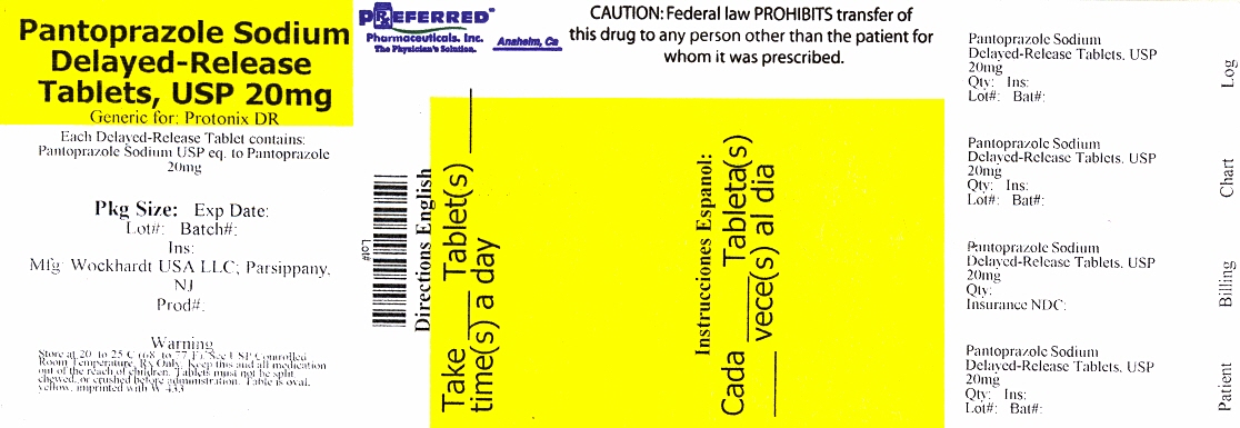 Pantoprazole Sodium Delayed-Release Tablet, USP 20mg