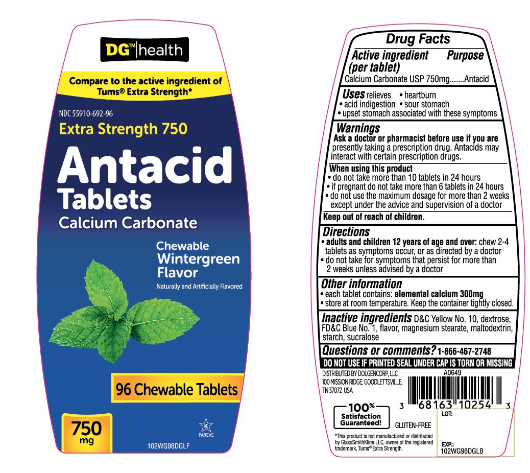 DG Health Wintergreen flavor 96 Chewable Antacid Tablets