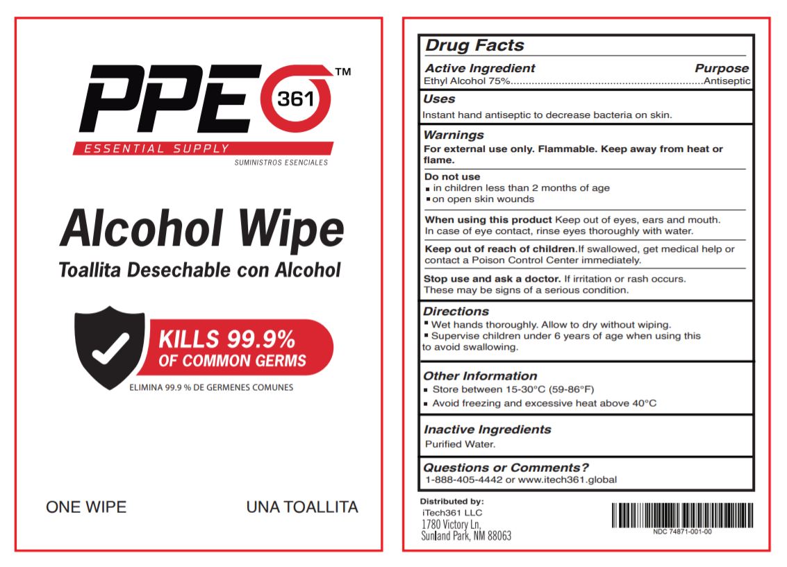 iTech361 LLC PPE361 Alcohol Wipe 1