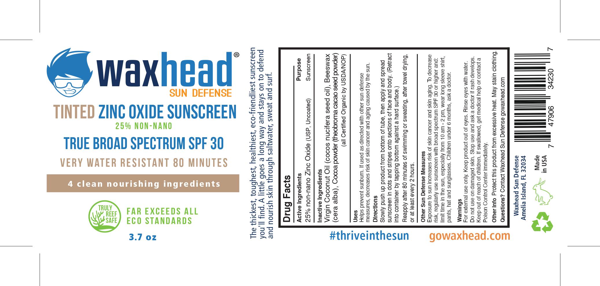 Waxhead Tinted SPF 30 Label