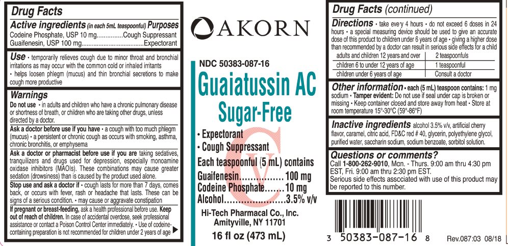 GUAIATUSSIN AC SUGAR FREE- guaifenesin and codeine phosphate liquid