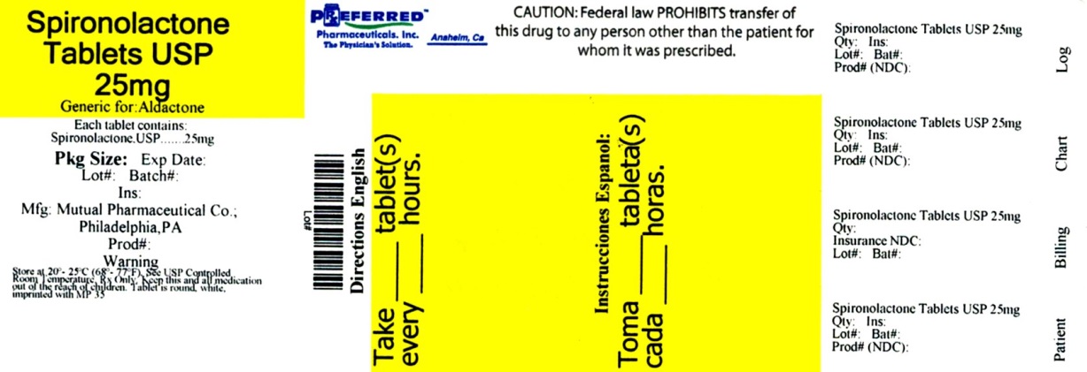 Spironolactone Tablets USP 25mg