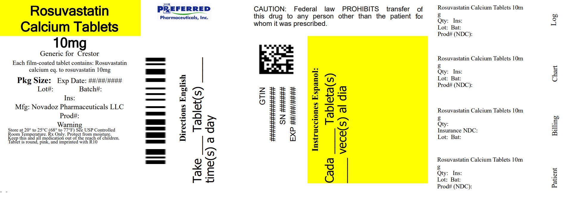 Rosuvastatin Calcium Tablets 10mg 