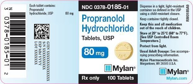 Propranolol Hydrochloride Tablets 80 mg Bottle Label
