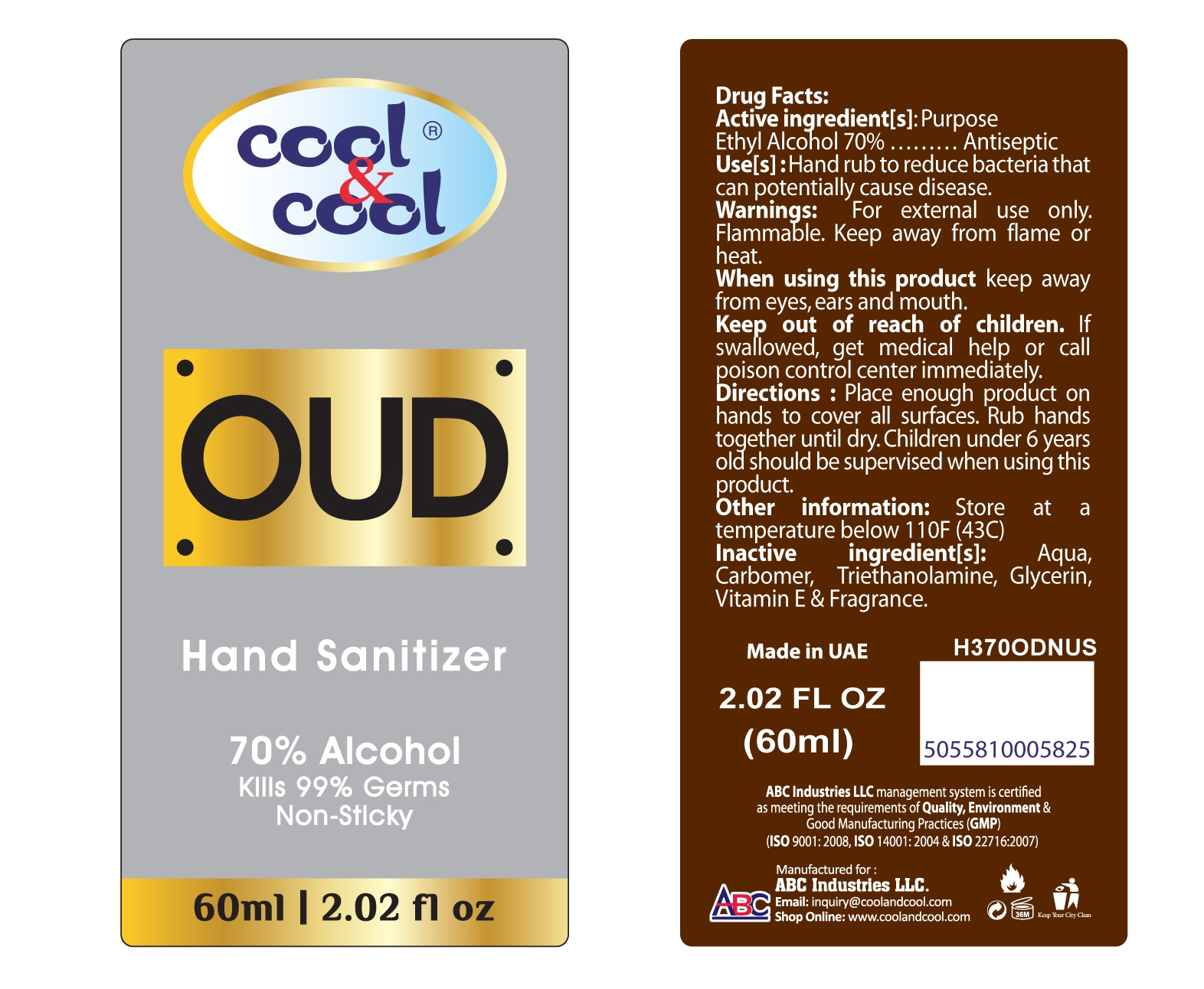 Sanitizer 60ml Oud