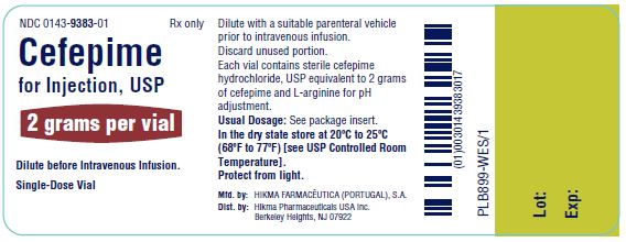 Cefepime 2g Vial Label