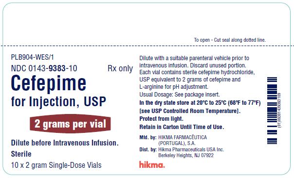 Cefepime 2g Carton Label