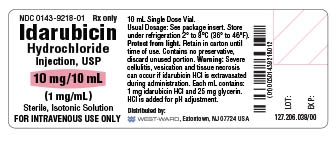 Idarubicin Hydrochloride Injection, USP 10 mg/10 mL vial label
