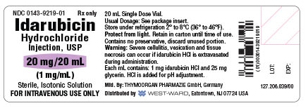 Idarubicin Hydrochloride Injection, USP 20 mg/20 mL vial label