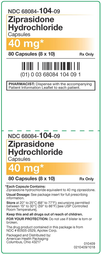 40 mg Ziprasidone HCl Capsules Carton